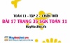 Bài 17 trang 35 Toán 11 tập 2 Chân trời sáng tạo: Bài Toán Thực Tế Về Vi Khuẩn